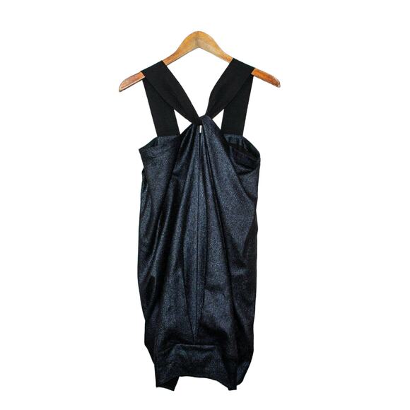 ZERO Maria Cornejo the Bubble Dress Blue Metallic wool Blend Women's Size 2 - Picture 6 of 7